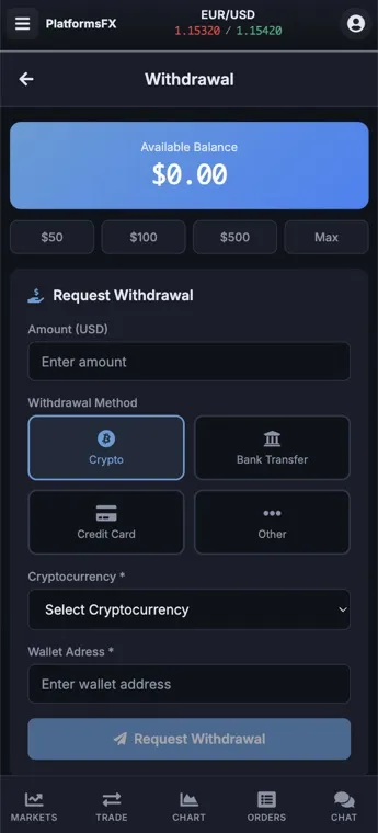 Deposits & withdrawals (demo)